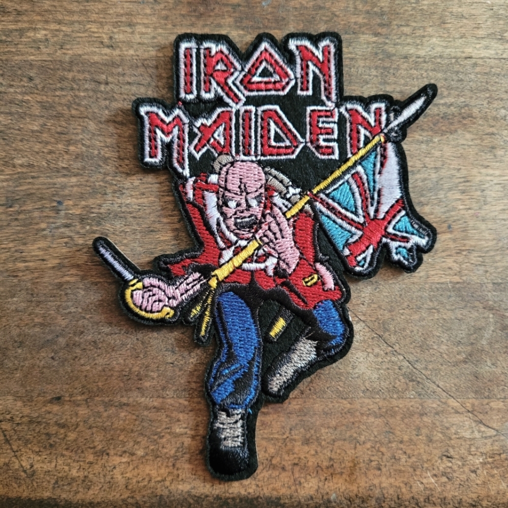 Iron Maiden Eddie Flag British Heavy Metal 90s 80s Vintage Patch.